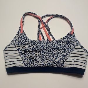 ATHLETA animal print and striped sports bra size medium